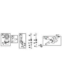 Piston Group, Crankshaft parts for Briggs & Stratton Engine 171432-0047-02 from AppliancePartsPros.com