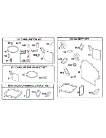 Gasket Sets parts for Briggs & Stratton Engine 176437-0114-01 from AppliancePartsPros.com