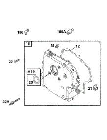 Crankcase Cover parts for Briggs & Stratton Engine 176452-0049-01 from AppliancePartsPros.com