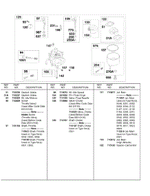 Carburetor parts for Briggs & Stratton Engine 185436-0145-01 from AppliancePartsPros.com