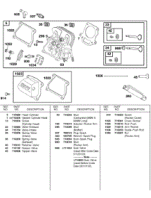 Cylinder Head, Valves parts for Briggs & Stratton Engine 187437-0112-B1 from AppliancePartsPros.com