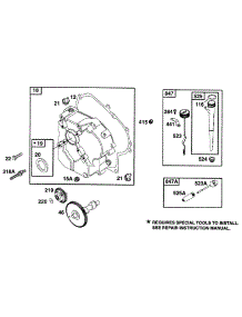 Crankcase Cov, Cam, Oil Fill parts for Briggs & Stratton Engine 190407-6122-01 from AppliancePartsPros.com
