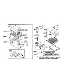 Cylinder, Head parts for Briggs & Stratton Engine 190412-6153-01 from AppliancePartsPros.com