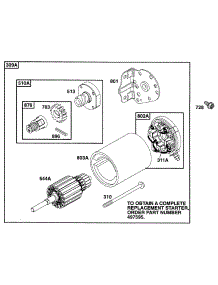 Electric Starter parts for Briggs & Stratton Engine 190412-6153-01 from AppliancePartsPros.com