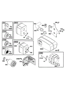 Muffler Grps parts for Briggs & Stratton Engine 190412-6153-01 from AppliancePartsPros.com