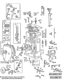 Cyl,Crankcase,Piston,Control parts for Briggs & Stratton Engine 190432-5184-01 from AppliancePartsPros.com