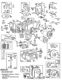 Cyl, Sump, Piston,Oil Fill parts for Briggs & Stratton Engine 190707-2203-01 from AppliancePartsPros.com