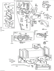 Carburetor & Fuel Tank Assy parts for Briggs & Stratton Engine 191702-5834-01 from AppliancePartsPros.com