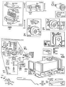 Fueltank,Mufflers,Carburetor parts for Briggs & Stratton Engine 192702-0017-01 from AppliancePartsPros.com