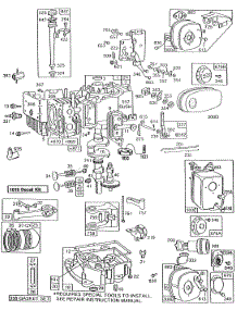 Cyl,Sump,Piston,Mufflers parts for Briggs & Stratton Engine 193707-0151-01 from AppliancePartsPros.com