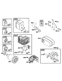 Muffler Grps parts for Briggs & Stratton Engine 195431-0622-99 from AppliancePartsPros.com