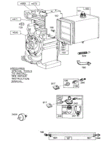Fuel Tank Assembly, Primer parts for Briggs & Stratton Engine 195432-0305-01 from AppliancePartsPros.com