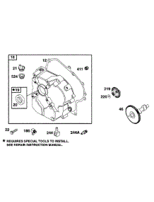 Crankcase Cvr, Cam parts for Briggs & Stratton Engine 195437-1017-03 from AppliancePartsPros.com