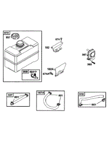 Fuel Group parts for Briggs & Stratton Engine 19A402-0199-01 from AppliancePartsPros.com