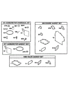 Kits / Gasket Set parts for Briggs & Stratton Engine 19A412-0076-01 from AppliancePartsPros.com