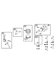 Piston Grp, Crank parts for Briggs & Stratton Engine 19B412-0067-01 from AppliancePartsPros.com
