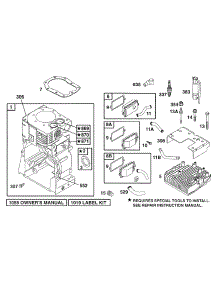 Cylinder, Head parts for Briggs & Stratton Engine 19B412-0124-01 from AppliancePartsPros.com
