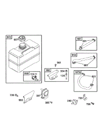 Fuel Tank Grp parts for Briggs & Stratton Engine 19B412-0124-01 from AppliancePartsPros.com