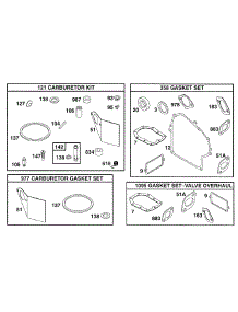 Gasket Sets parts for Briggs & Stratton Engine 19B412-0128-01 from AppliancePartsPros.com