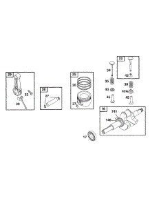 Piston Group, Crankshaft parts for Briggs & Stratton Engine 19C432-0056-01 from AppliancePartsPros.com