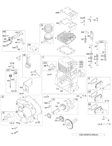 Crankcase / Cover Sump, Crankshaft, Piston, Oil parts for Briggs & Stratton Engine 19G412-1187-E1 from AppliancePartsPros.com