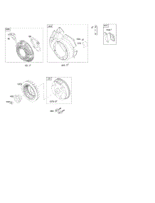 Blower Housing / Shrouds, Flywheel, Rewind Starter parts for Briggs & Stratton Engine 19H132-0114-B1 from AppliancePartsPros.com