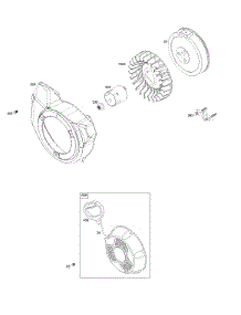 Blower Housing, Flywheel, Rewind Starter parts for Briggs & Stratton Engine 19J137-0002-F1 from AppliancePartsPros.com