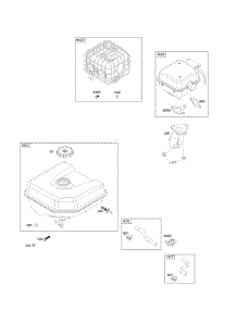 Exhaust System, Fuel Supply parts for Briggs & Stratton Engine 19J137-0005-F1 from AppliancePartsPros.com