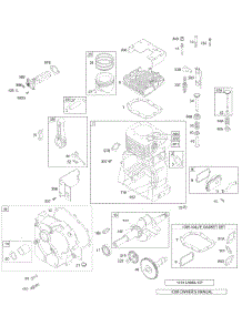 Crankcase / Cover Sump, Cylinder / Piston Group parts for Briggs & Stratton Engine 19K437-0111-01 from AppliancePartsPros.com