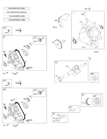 Camshaft, Crankcase Cover, Crankshaft, Cylinder, Lubrication, Operator's Manual, Piston / Rings / Connecting Rod, Warning Label parts for Briggs & Stratton Engine 19L132-0118-F1 from AppliancePartsPros.com