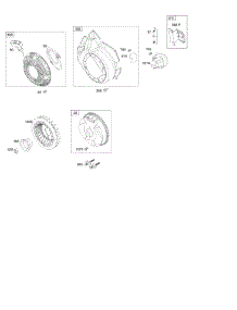 Blower Housing / Shrouds, Flywheel, Rewind Starter parts for Briggs & Stratton Engine 19L132-0119-F1 from AppliancePartsPros.com