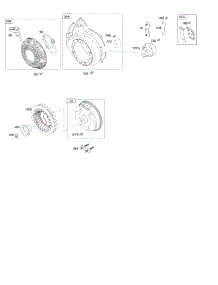 Blower Housing / Shrouds, Flywheel, Rewind Starter parts for Briggs & Stratton Engine 19L237-0321-F1 from AppliancePartsPros.com