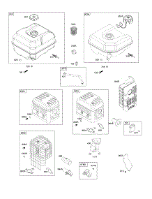 Exhaust System, Fuel Supply parts for Briggs & Stratton Engine 19N132-0034-H1 from AppliancePartsPros.com