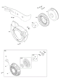 Blower Housing, Flywheel, Rewind Starter parts for Briggs & Stratton Engine 19N137-0066-H1 from AppliancePartsPros.com