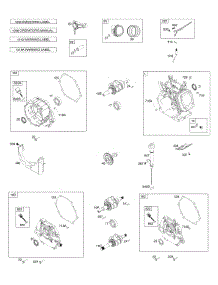 Camshaft, Crankcase Cover, Crankshaft, Cylinder, Exhaust Bracket, Operator's Manual, Piston / Rings / Connecting Rod, Warning Label parts for Briggs & Stratton Engine 19N137-0066-H1 from AppliancePartsPros.com