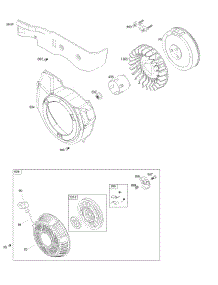 Blower Housing, Flywheel, Rewind Starter parts for Briggs & Stratton Engine 19T132-0009-H1 from AppliancePartsPros.com