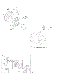 Blower Housing / Shrouds, Flywheel, Rewind Starter parts for Briggs & Stratton Engine 201312-0110-B1 from AppliancePartsPros.com