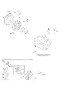 Blower Housing / Shrouds, Flywheel, Rewind Starter parts for Briggs & Stratton Engine 202332-0215-B9 from AppliancePartsPros.com