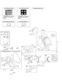 Camshaft, Crankcase Cover, Crankshaft, Cylinder, Lubrication, Operator's Manual, Piston / Rings / Connecting Rod, Warning Label parts for Briggs & Stratton Engine 202357-0209-B1 from AppliancePartsPros.com