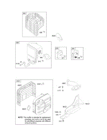 Exhaust System parts for Briggs & Stratton Engine 202432-0185-E9 from AppliancePartsPros.com