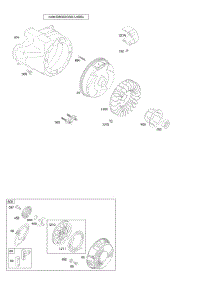 Blower Housing / Shrouds, Flywheel, Rewind Starter parts for Briggs & Stratton Engine 203432-0132-B9 from AppliancePartsPros.com