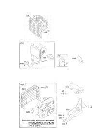 Exhaust System parts for Briggs & Stratton Engine 203452-0133-E1 from AppliancePartsPros.com