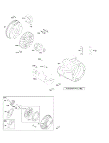 Blower Housing / Shrouds, Flywheel, Rewind Starter parts for Briggs & Stratton Engine 204312-0125-B1 from AppliancePartsPros.com
