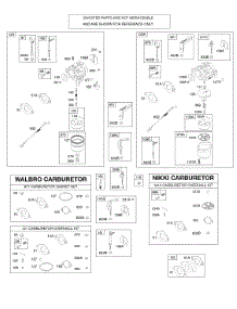 Carburetor, Kit - Carburetor Overhaul parts for Briggs & Stratton Engine 204412-0151-E1 from AppliancePartsPros.com