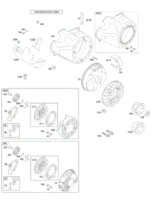 Blower Housing / Shrouds, Flywheel, Rewind Starter parts for Briggs & Stratton Engine 204417-0115-E1 from AppliancePartsPros.com