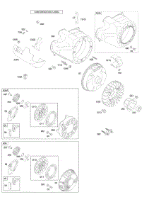 Blower Housing / Shrouds, Flywheel, Rewind Starter parts for Briggs & Stratton Engine 205455-0212-E1 from AppliancePartsPros.com