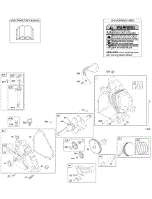 Camshaft, Crankcase Cover, Crankshaft, Cylinder, Lubrication, Operator's Manual, Piston / Rings / Connecting Rod, Warning Label parts for Briggs & Stratton Engine 206432-0035-E1 from AppliancePartsPros.com