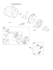 Blower Housing / Shrouds, Flywheel, Rewind Starter parts for Briggs & Stratton Engine 206437-0119-E1 from AppliancePartsPros.com