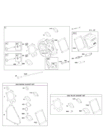 Cylinder Head, Gasket Set - Engine, Gasket Set - Valve, Valves parts for Briggs & Stratton Engine 206452-0049-E9 from AppliancePartsPros.com
