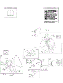 Camshaft, Crankcase Cover, Crankshaft, Cylinder, Lubrication, Operator's Manual, Piston / Rings / Connecting Rod, Warning Label parts for Briggs & Stratton Engine 207432-0115-E1 from AppliancePartsPros.com